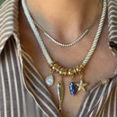 Blue Sealife Multi Charm Cord Necklace