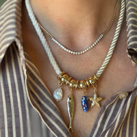 Blue Sealife Multi Charm Cord Necklace
