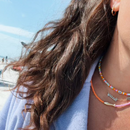 Orange & Pink Beaded Fish Two Tone Necklace