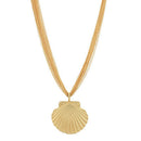 Shell Pendant Multi Chain Necklace