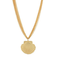 Shell Pendant Multi Chain Necklace