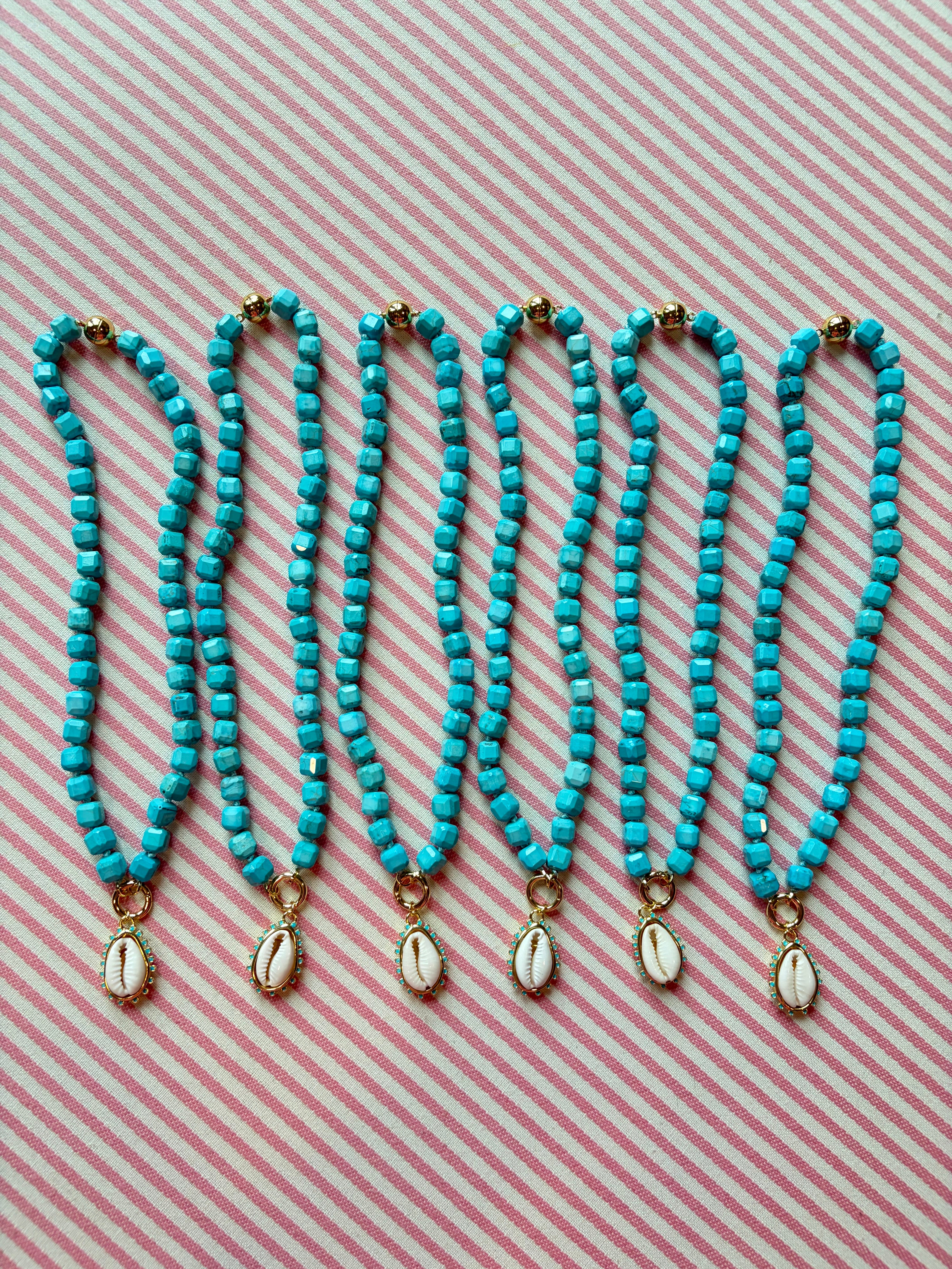 Turquoise Cowrie Shell Necklace