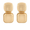 Hammered Dome & Metal Square Earrings