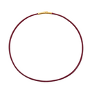 18K Gold Filled 4mm Brown / Red Faux Leather Cord Necklace
