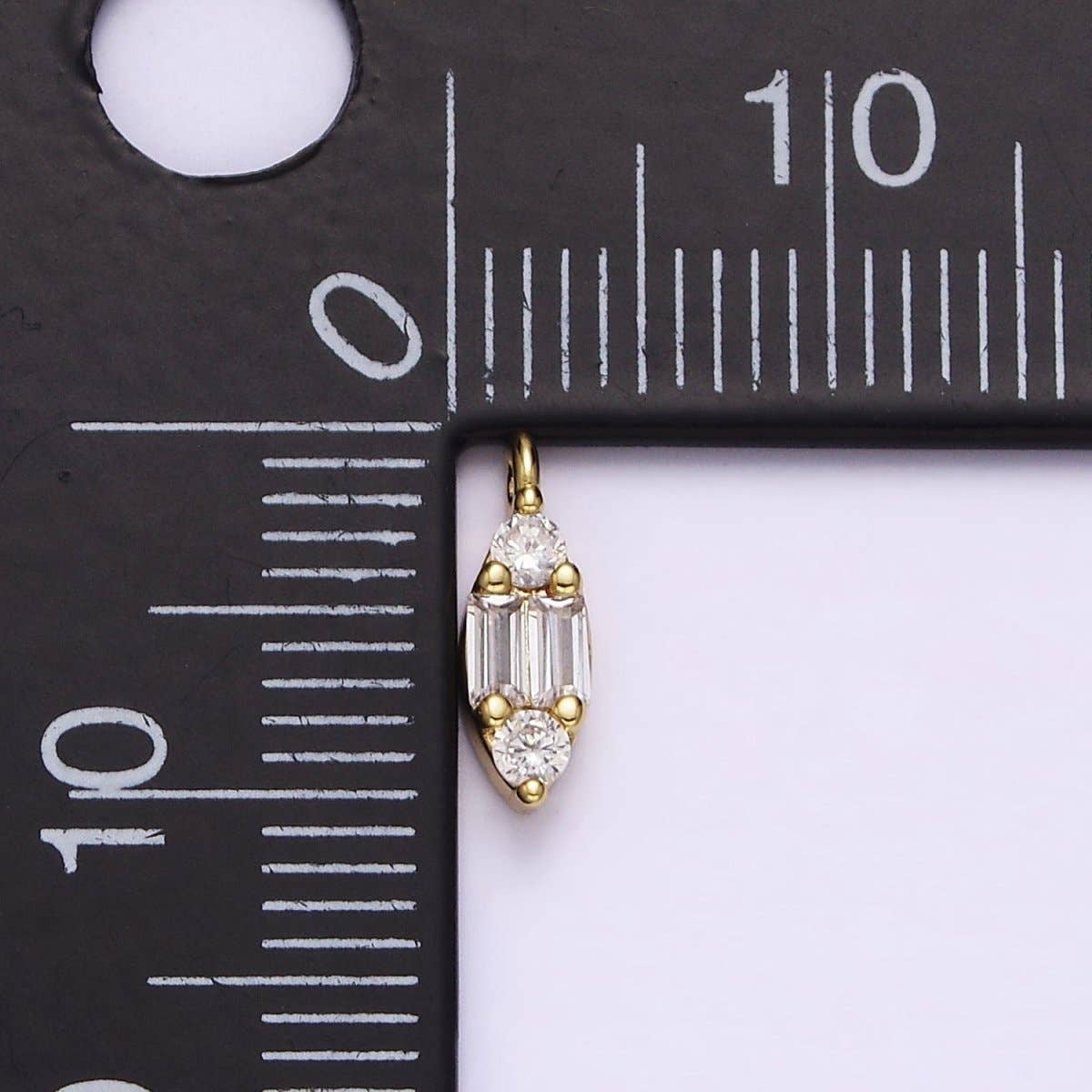 16K Gold Filled Double Baguette Charm