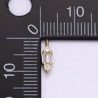 16K Gold Filled Double Baguette Charm