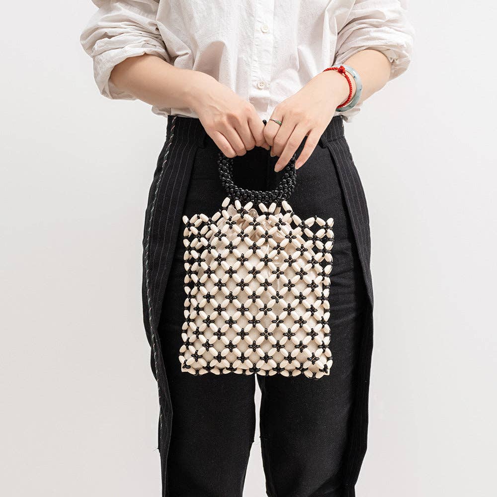 Wooden Bead Contrast Color Handbags DPFB0702
