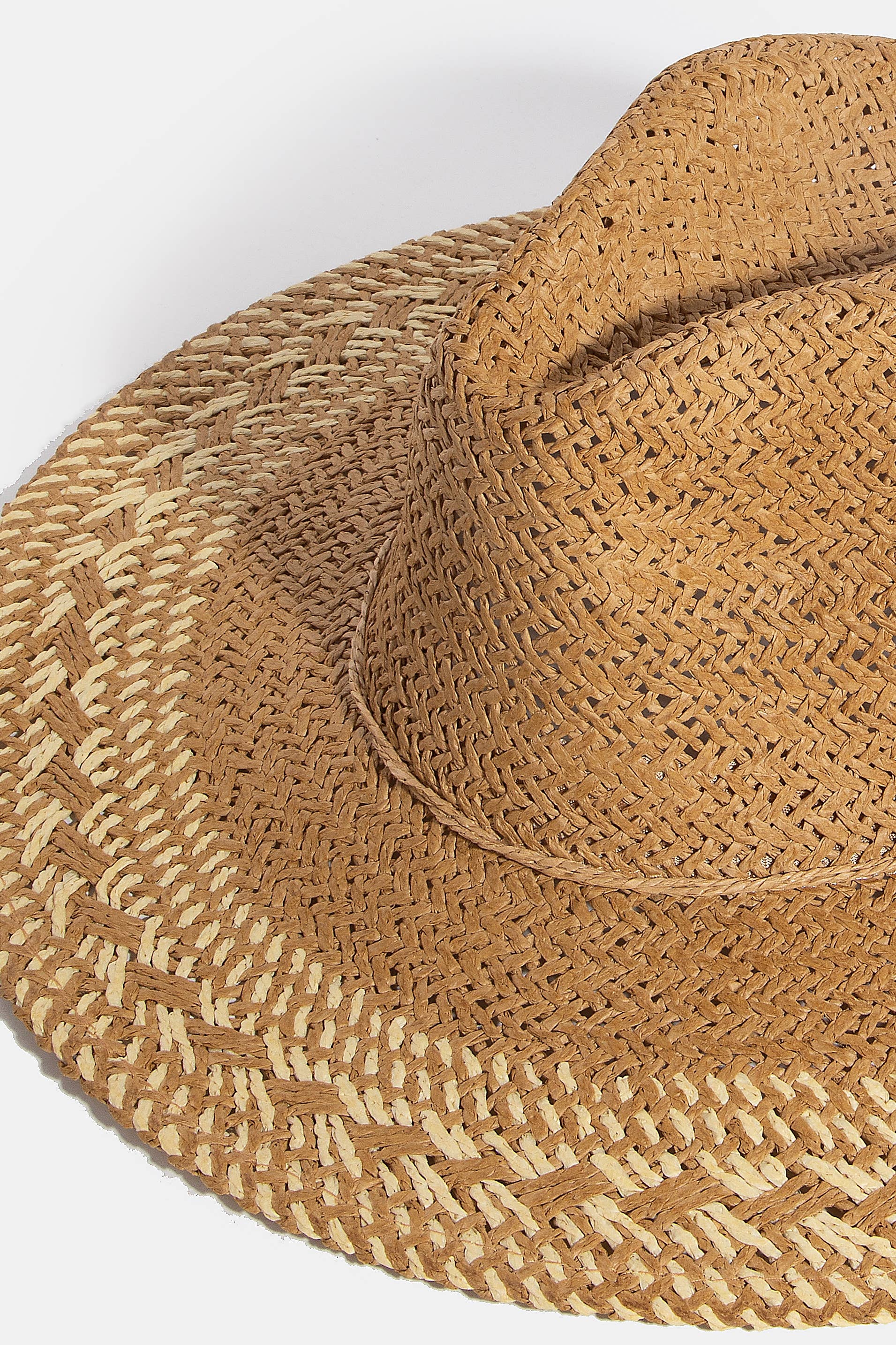 Two Tone Floppy Boho Straw Hat