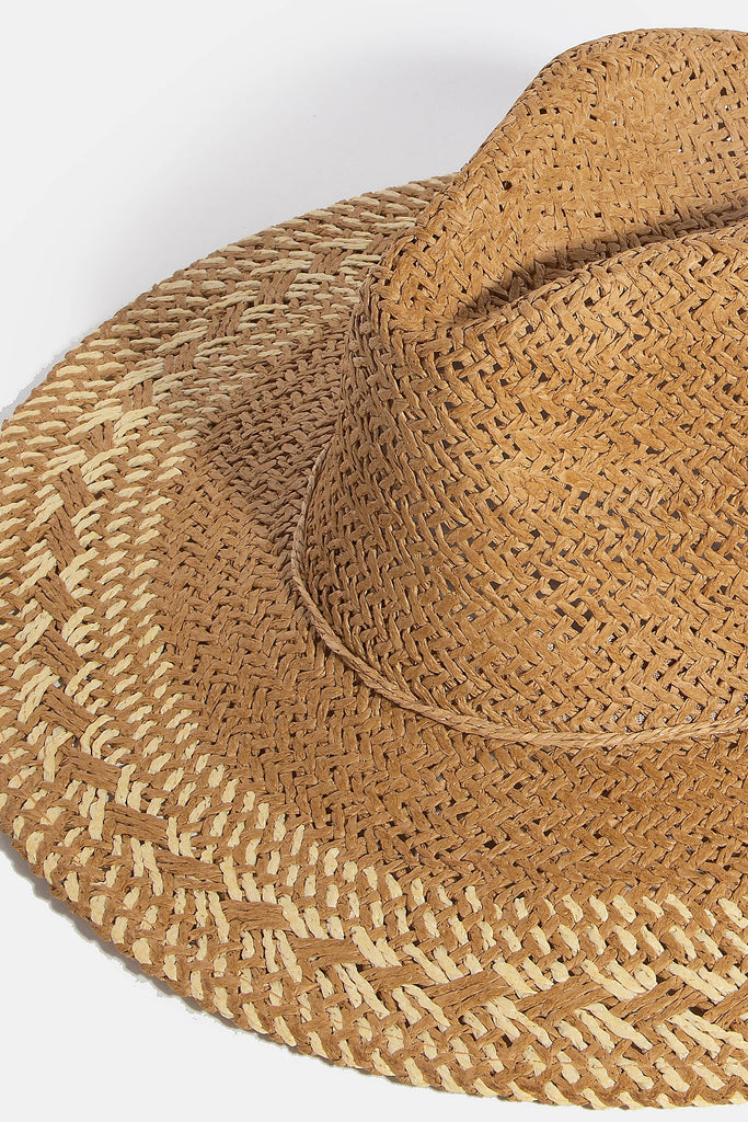 Two Tone Floppy Boho Straw Hat