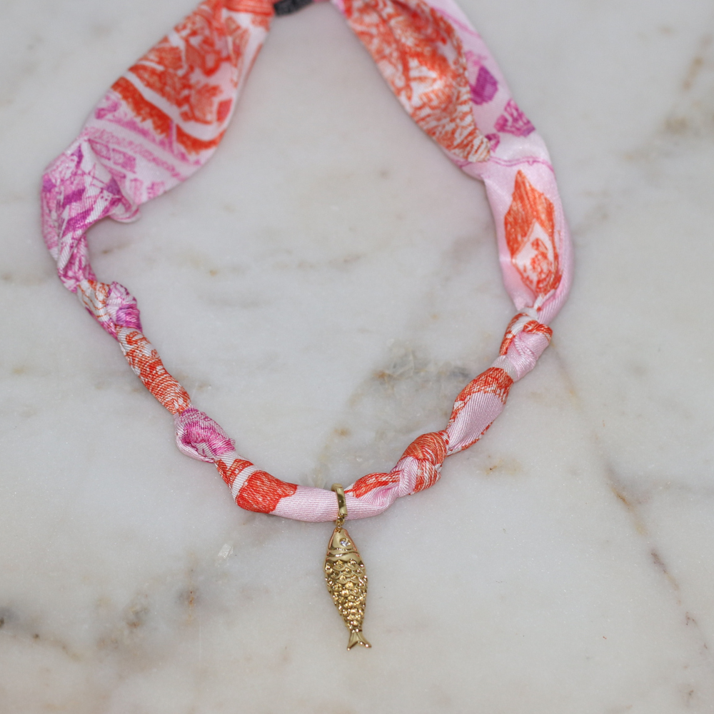 Blush Tied Charm Necklace