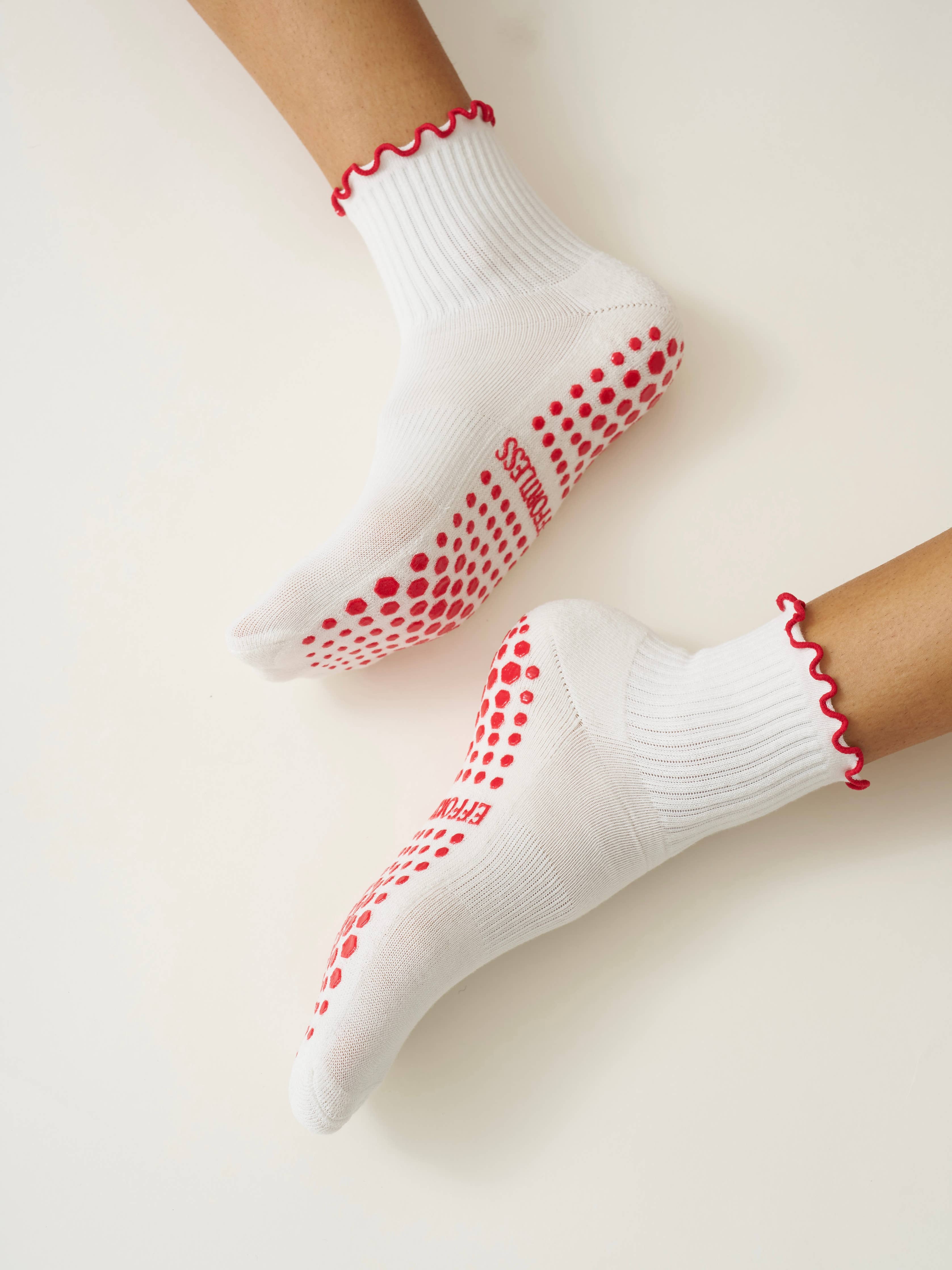 Heart Duo Ruffle Pilates Socks