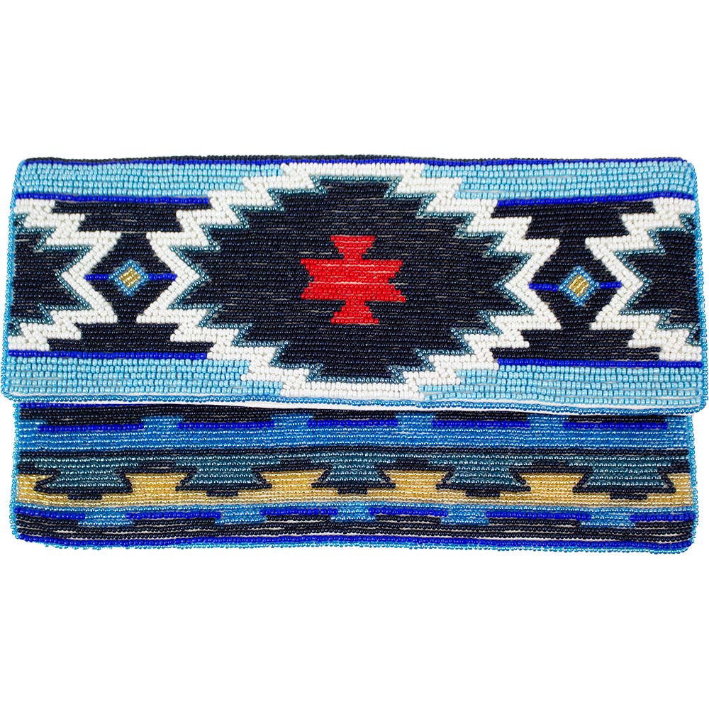 IRIS GEOMETRIC CRYSTAL BEADED CLUTCH