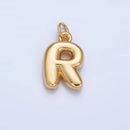 24K Gold Filled 17mm Initial Letter Chubby Balloon Charm