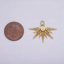 14K Gold Filled Multiple Micro Paved CZ Sphere Geometric Ray Charm
