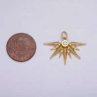 14K Gold Filled Multiple Micro Paved CZ Sphere Geometric Ray Charm