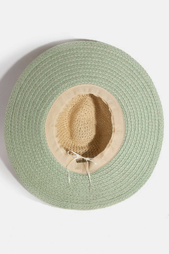 Two Tone Contrast Straw Hat