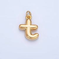 24K Gold Filled 17mm Initial Letter Chubby Balloon Charm