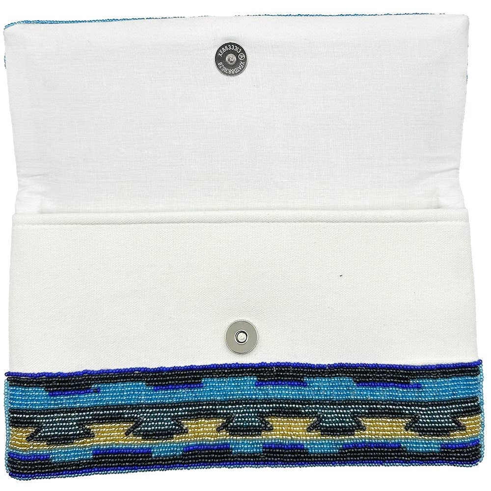 IRIS GEOMETRIC CRYSTAL BEADED CLUTCH