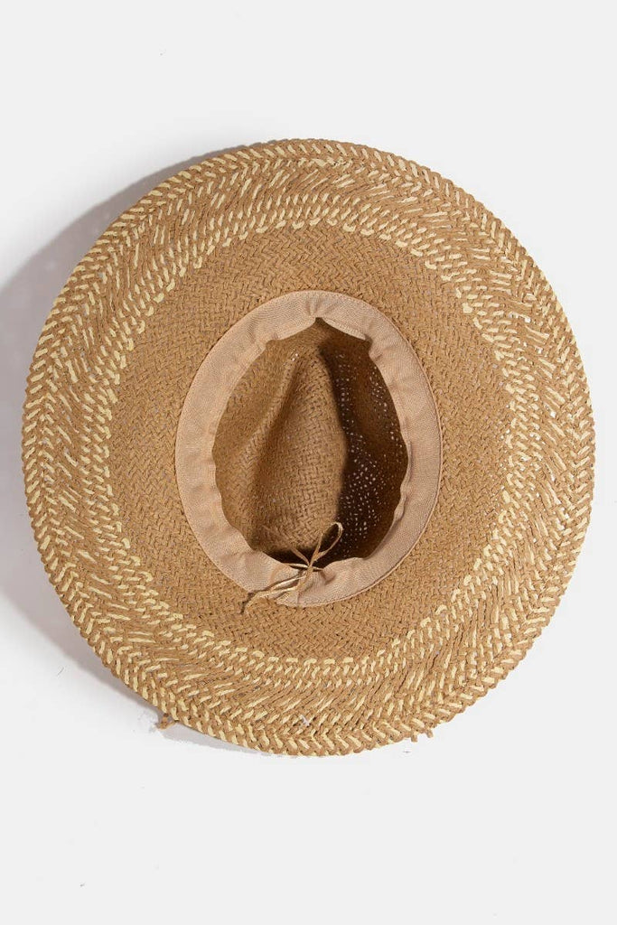 Two Tone Floppy Boho Straw Hat