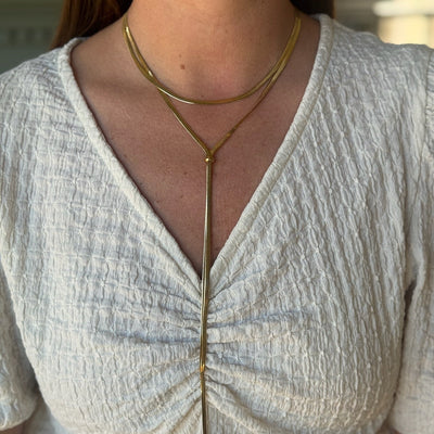 Gold Snake Chain Long Necklace