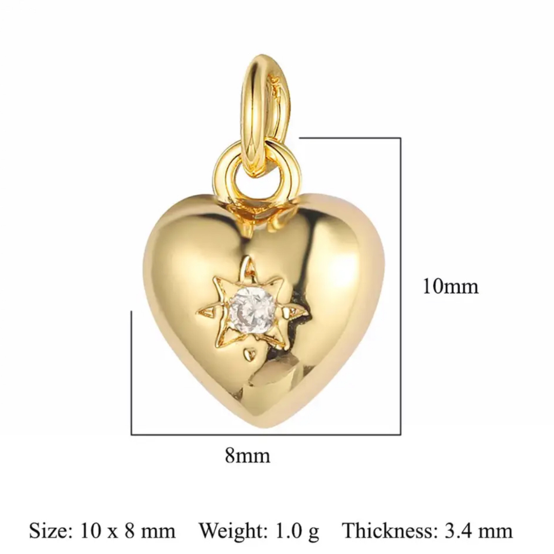 Heart Sunburst Charm