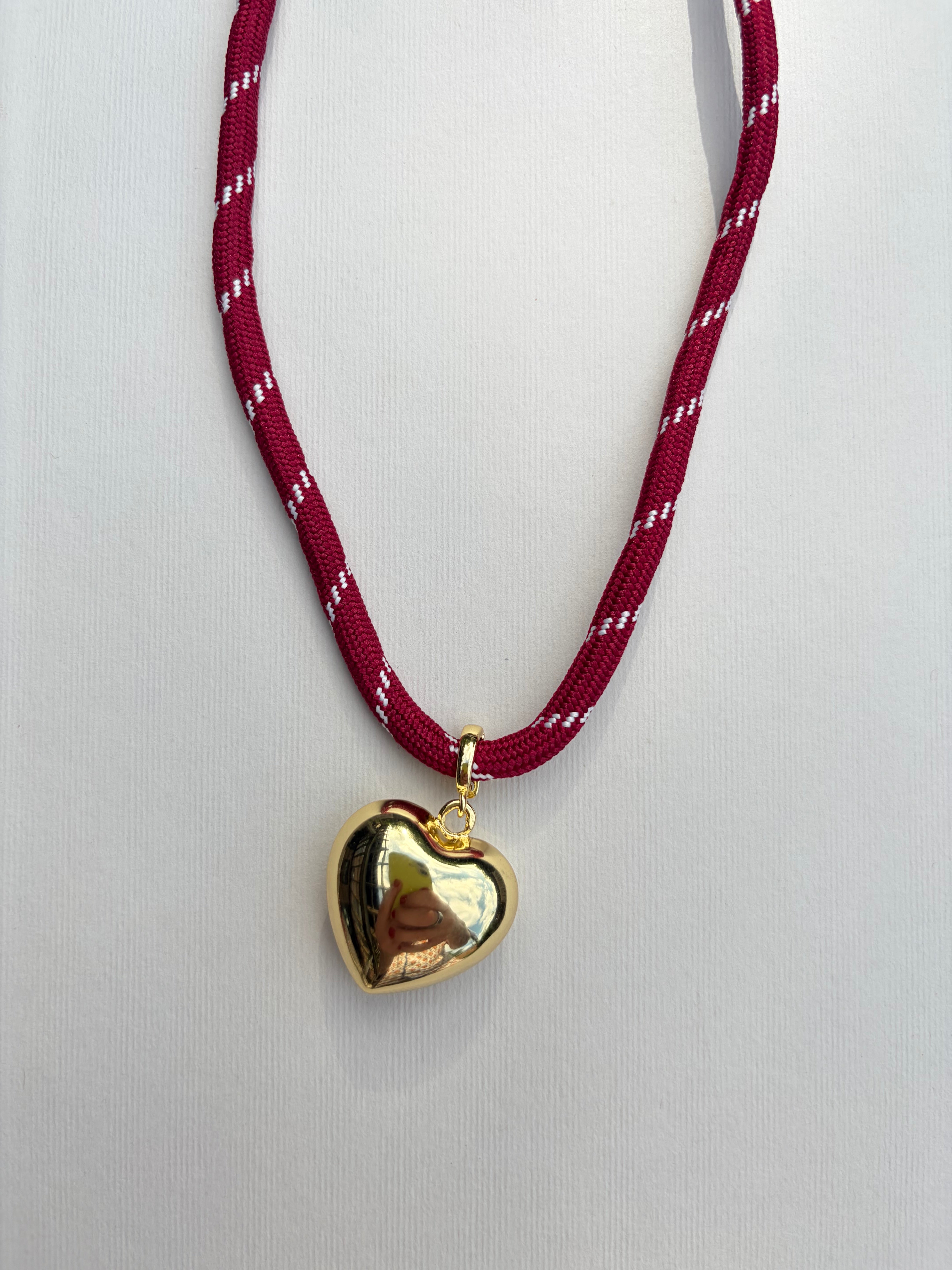Crimson Paracord with Heart Charm