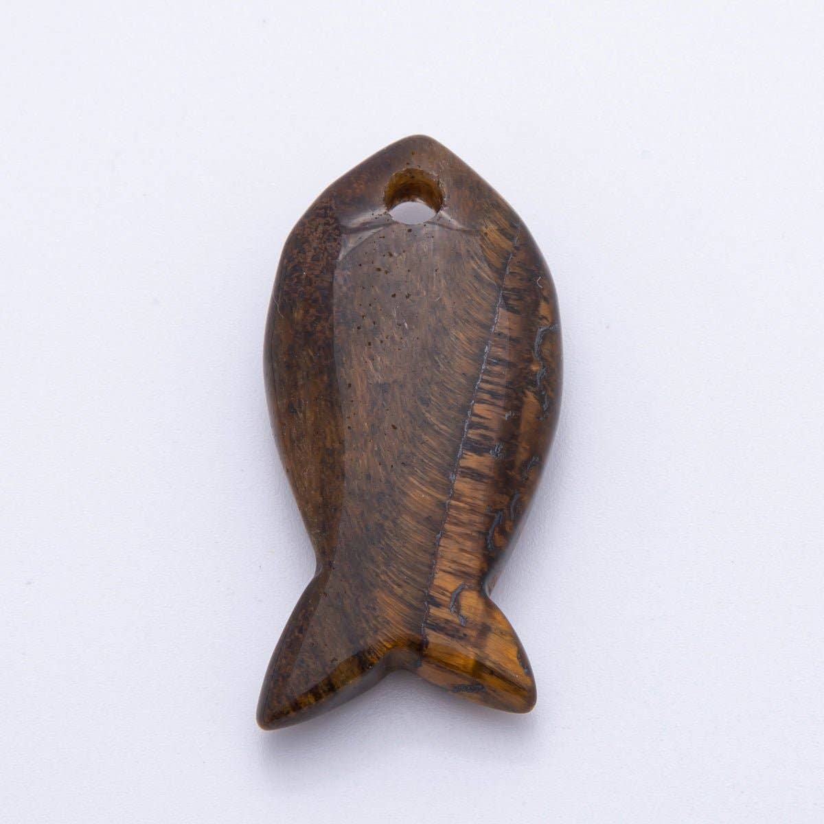 Natural Gemstone 40mm Agate Under the Sea Fish Bead Charm