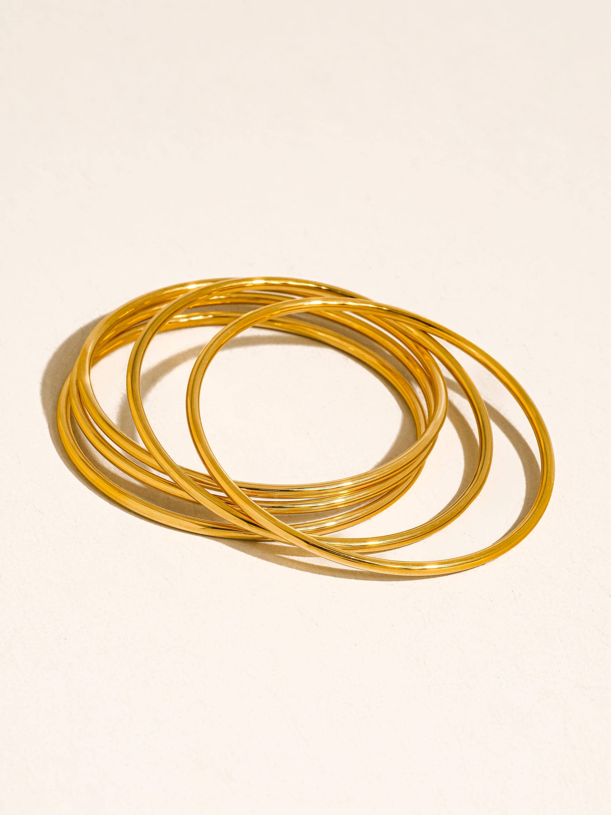 Gold Thin Bangle Set