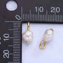 14K Gold Filled 14mm Ringed Freshwater Pearl Drop Pendant
