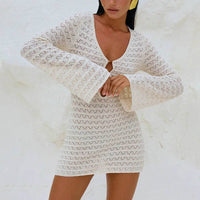 Solid Color Swimsuit Coverup Bodycon Dress
