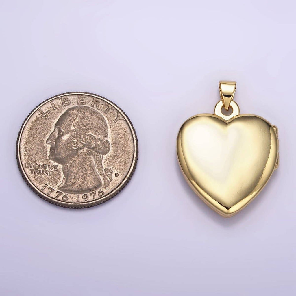24K Gold Filled Minimalist Heart Locket Pendant | H429