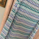 Sleeveless Knit Cover Up in Turquoise Blue Zigzag