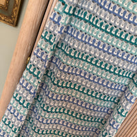 Sleeveless Knit Cover Up in Turquoise Blue Zigzag