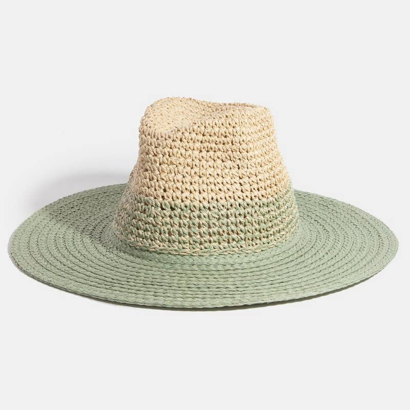 Two Tone Contrast Straw Hat