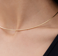  Neck Wire  Minimalist - Choker - Stainless Steel 14K Gold 