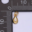 16K Gold Filled Mini Celestial North Star Clear CZ Teardrop Add-On Charm