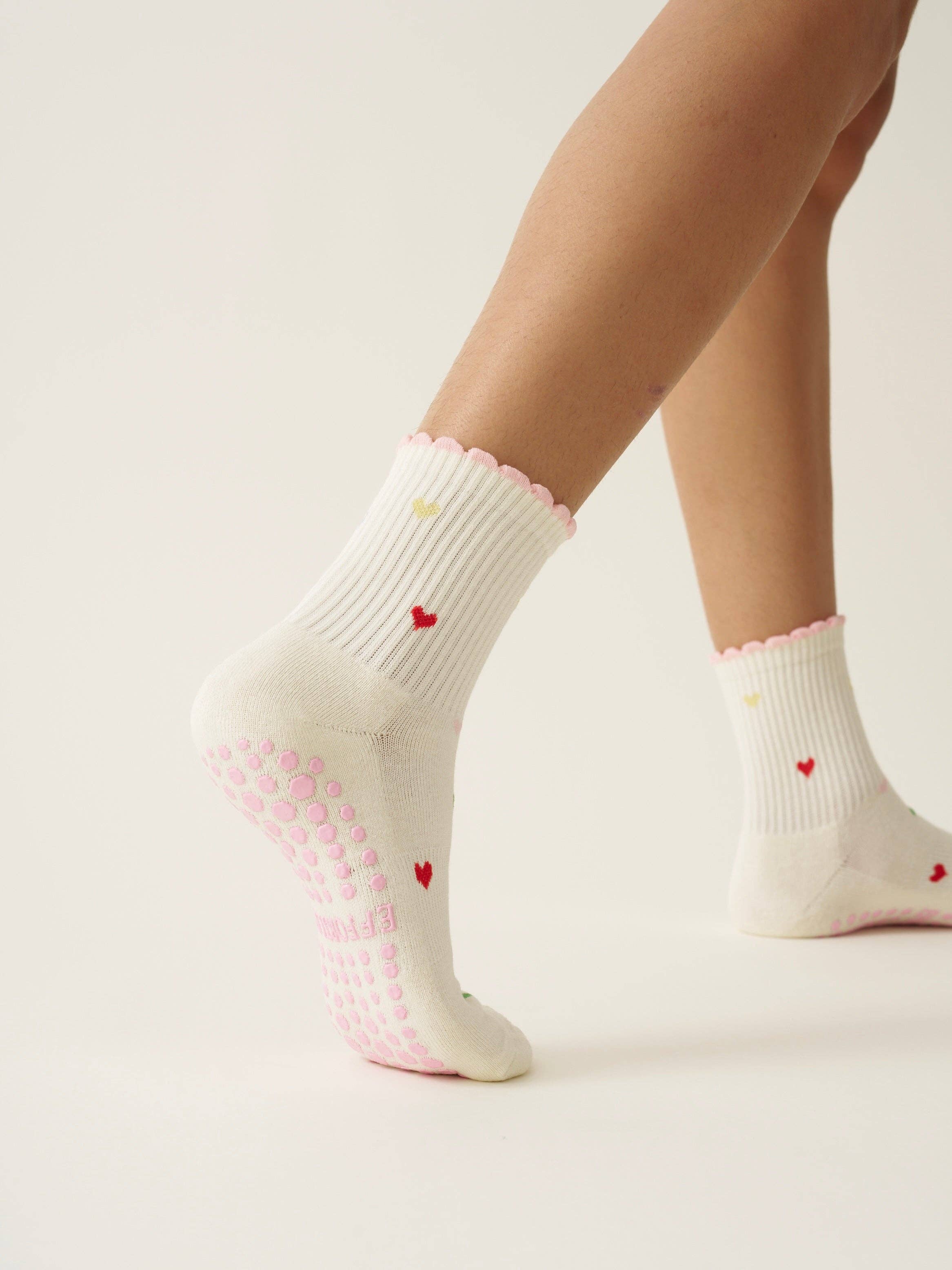 Mini Heart Petal Pilates Socks