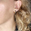 18k Gold Filled Colored Baguette CZ Clicker Hoop Earrings