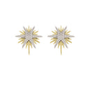 Twotone Pave Sunburst Earrings