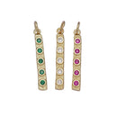 Thin Cubic Zirconia Stick Bar CZ Charm