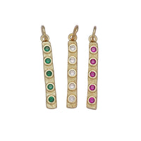 Thin Cubic Zirconia Stick Bar CZ Charm