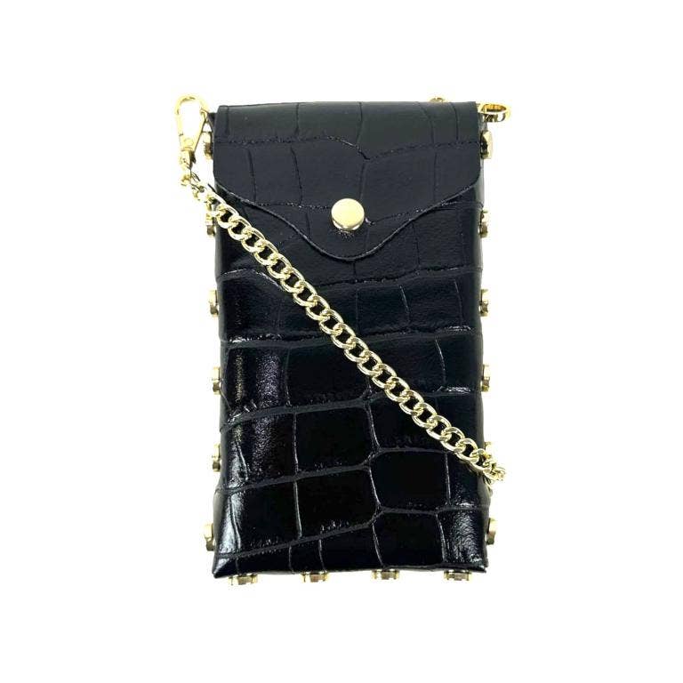 Leather Cell Phone Case with Decorative Studs