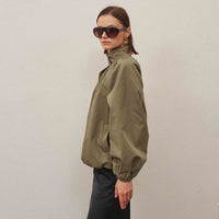 High Neck Gathered Jacket