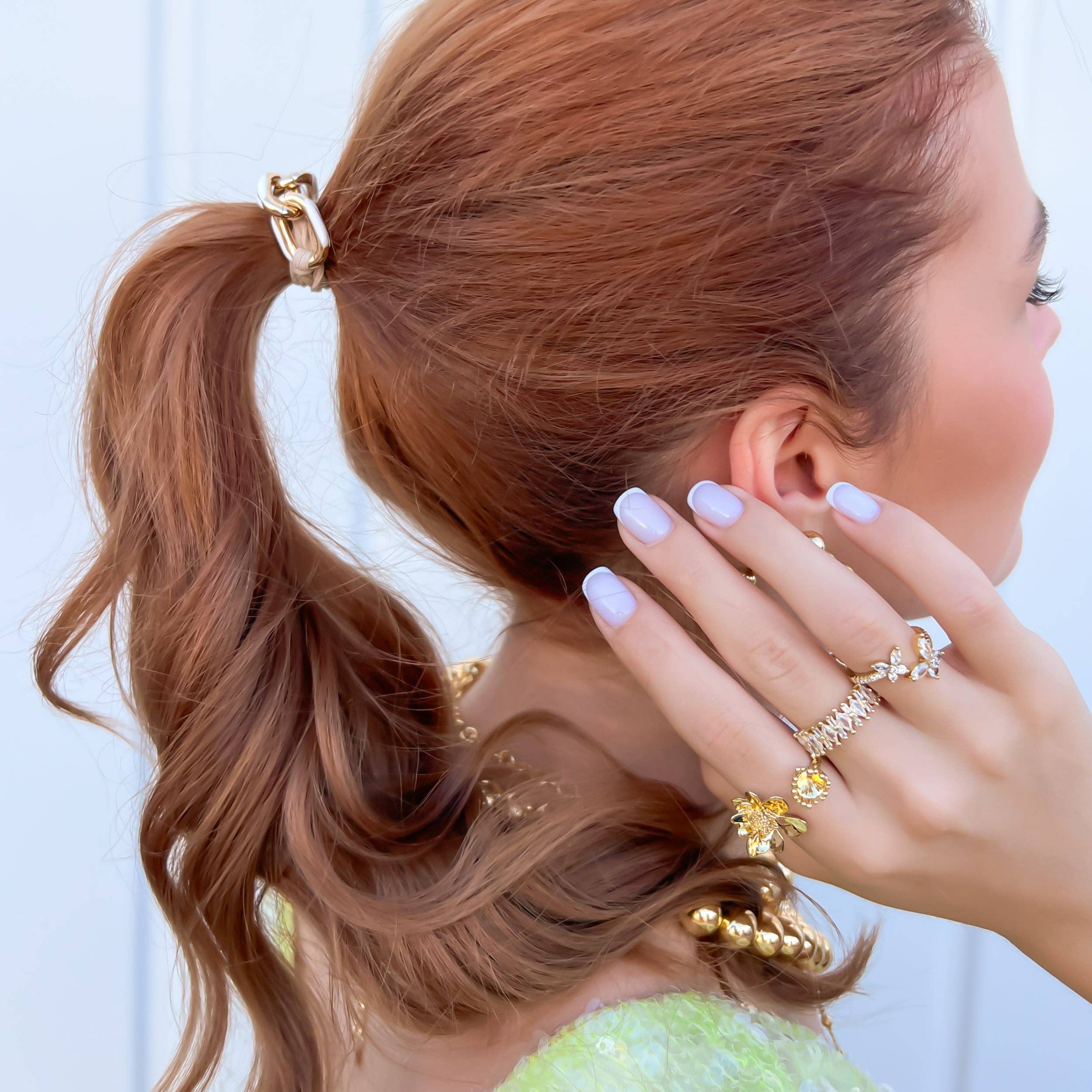 5pc Enamel Hair Tie - Bracelet Set