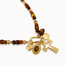 Tiger’s Eye Beaded Charm Necklace