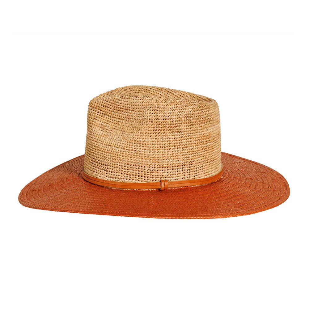 Coral Two Tone Safari Straw Sun Hat