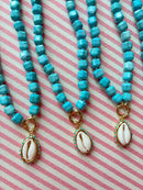 Turquoise Cowrie Shell Necklace