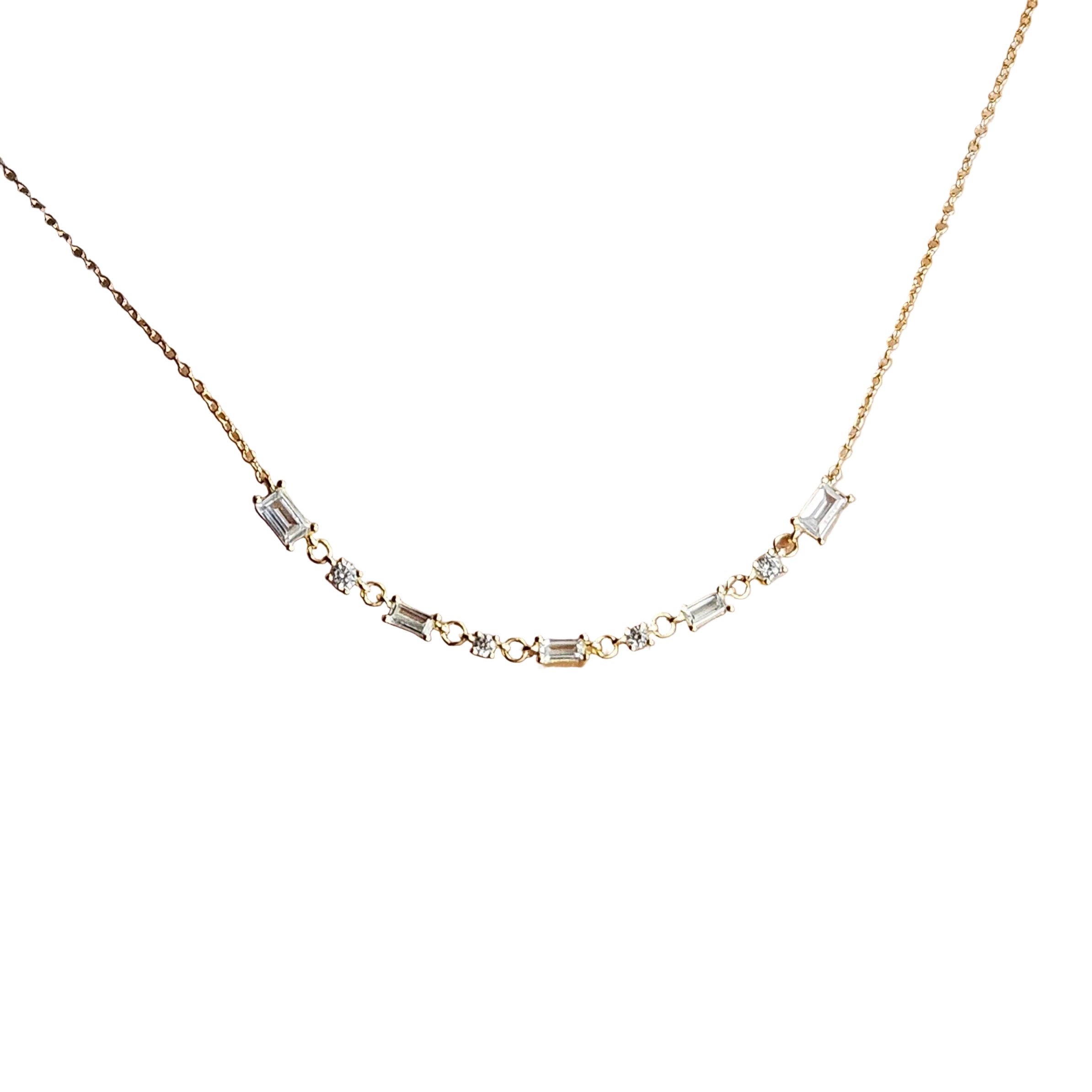 Multi Crystal Dainty Necklace