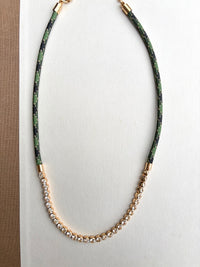 Army Paracord & CZ Tennis Necklace