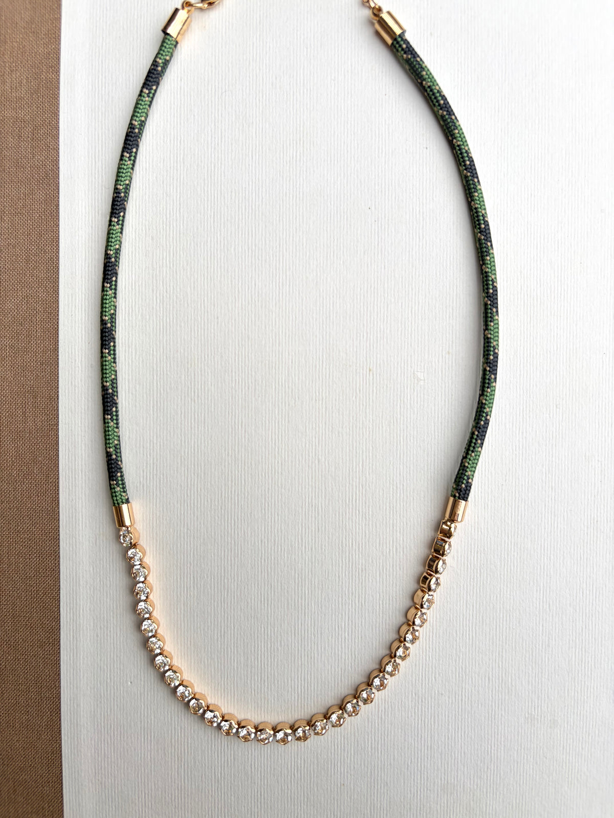 Army Paracord & CZ Tennis Necklace